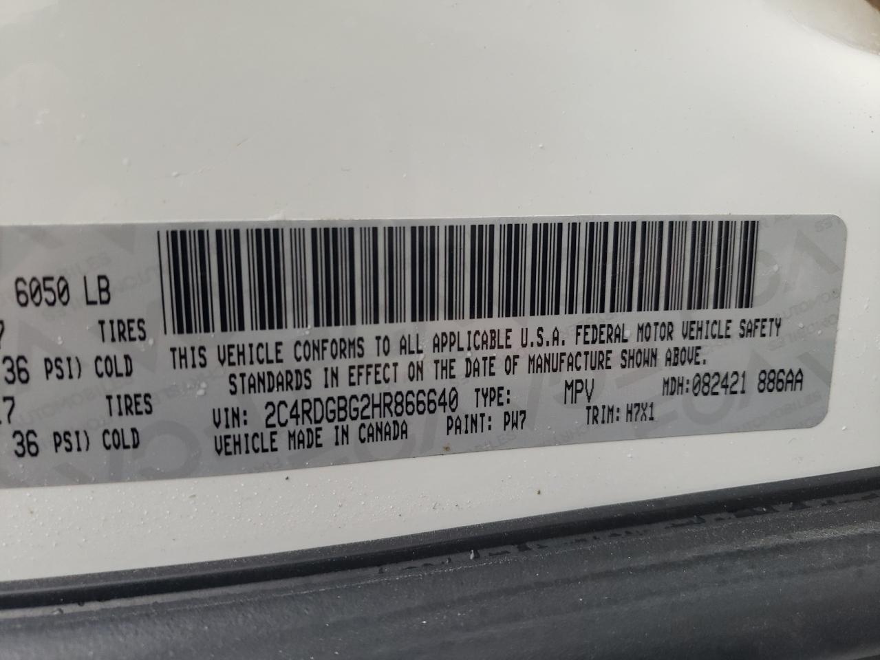 Photo 10 from auction – 2017 DODGE GRAND CARA with VIN 2C4RDGBG2HR866640
