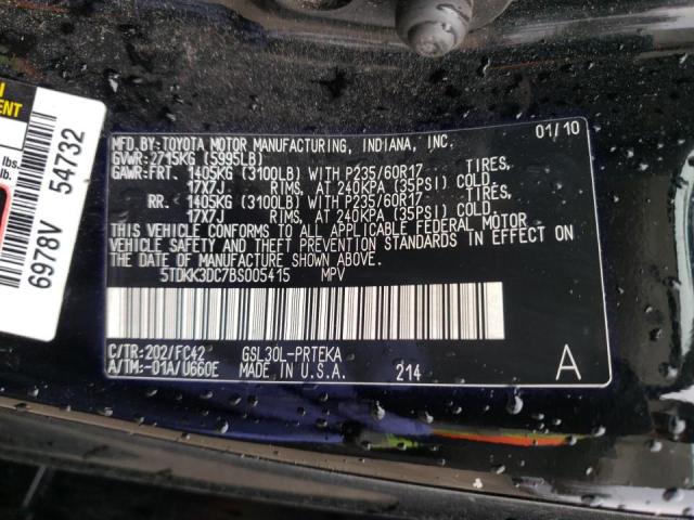 Photo 10 from auction – 2011 TOYOTA SIENNA LE with VIN 5TDKK3DC7BS005415