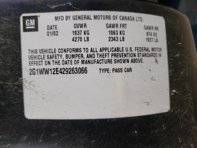 Photo 10 from auction – 2002 CHEVROLET MONTE CARL with VIN 2G1WW12E429263066