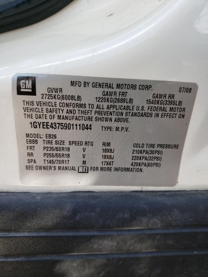 Photo 10 from auction – 2009 CADILLAC SRX with VIN 1GYEE437590111044