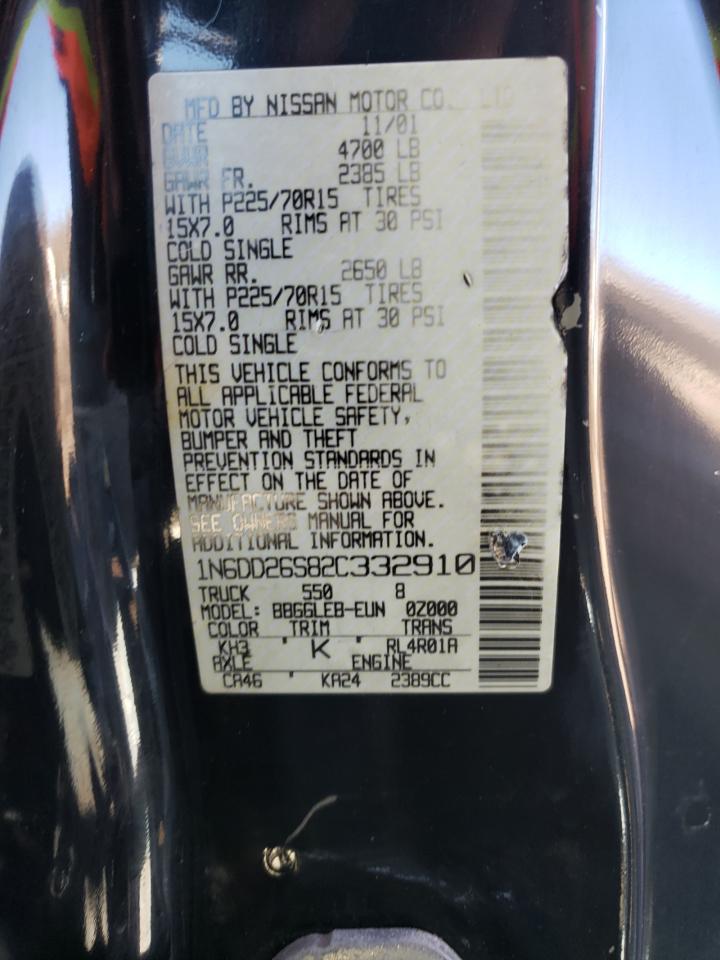 Photo 10 from auction – 2002 NISSAN FRONTIER K with VIN 1N6DD26S82C332910