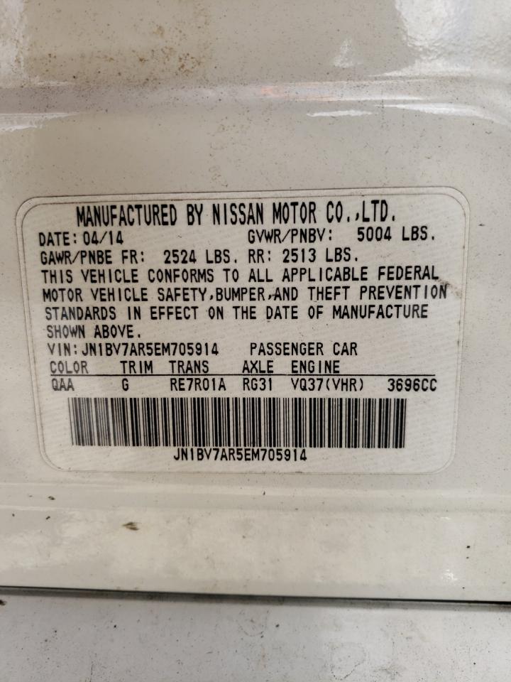 Photo 10 from auction – 2014 INFINITI Q50 BASE with VIN JN1BV7AR5EM705914