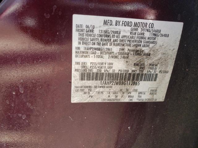 Photo 10 from auction – 2011 FORD TAURUS LIM with VIN 1FAHP2JW8BG112865