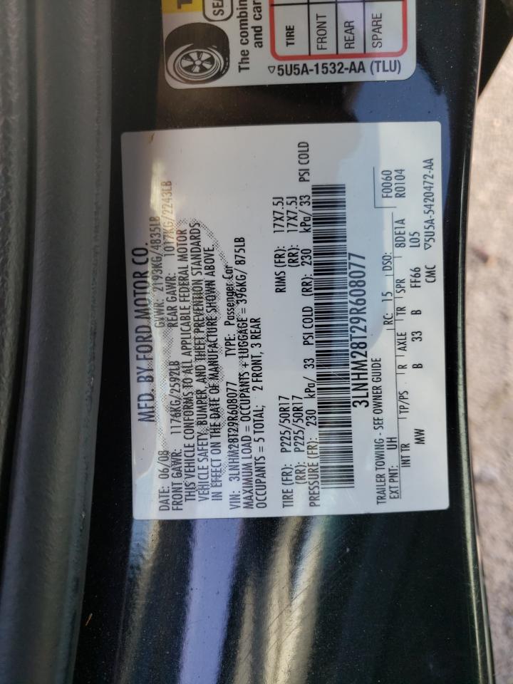 Photo 10 from auction – 2009 LINCOLN MKZ with VIN 3LNHM28T29R608077