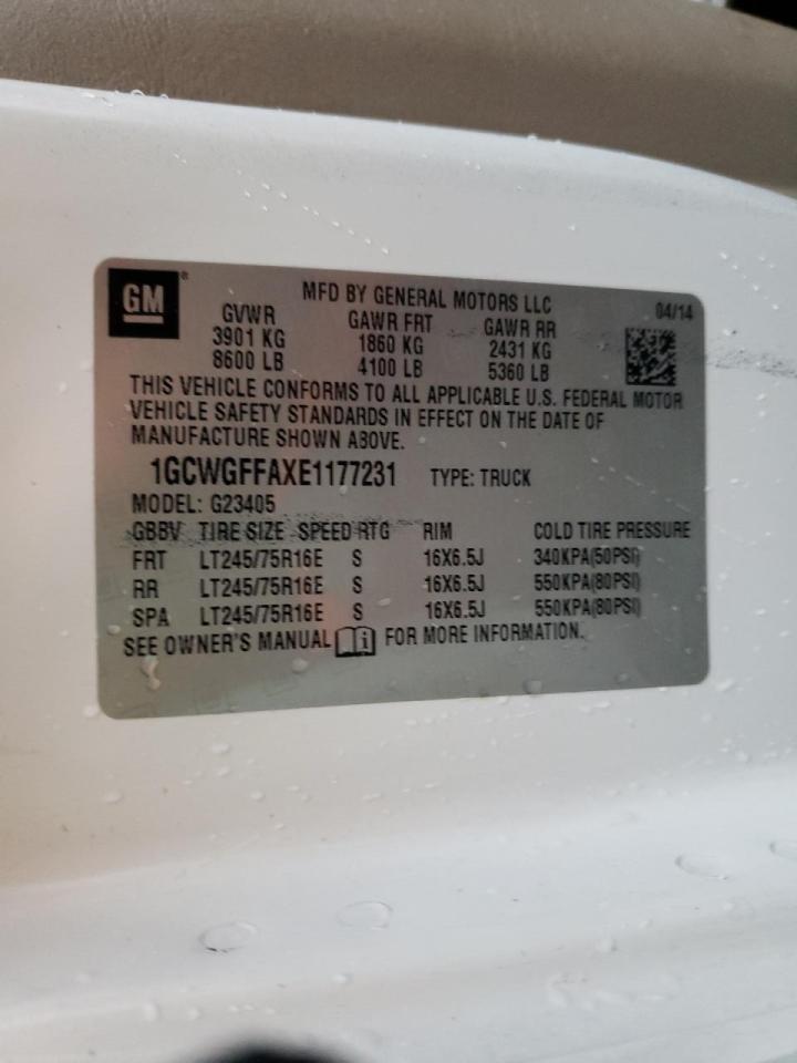 Photo 10 from auction – 2014 CHEVROLET EXPRESS G2 with VIN 1GCWGFFAXE1177231