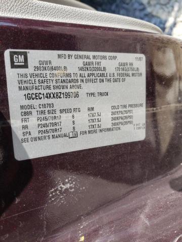 Photo 10 from auction – 2008 CHEVROLET SILVERADO with VIN 1GCEC14XX8Z199706
