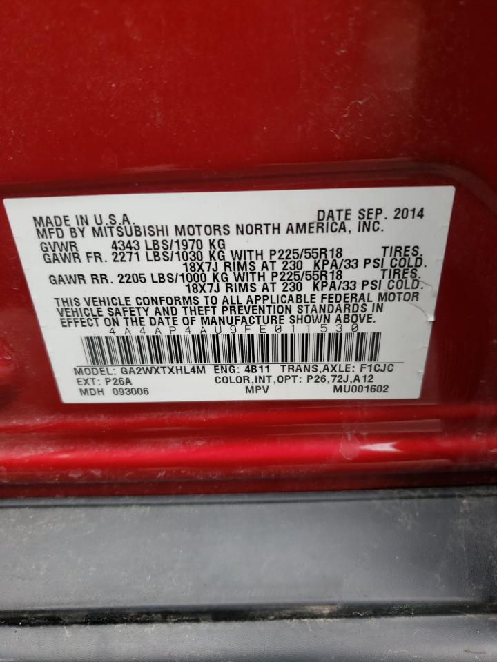 Photo 10 from auction – 2015 MITSUBISHI OUTLANDER with VIN 4A4AP4AU9FE011530