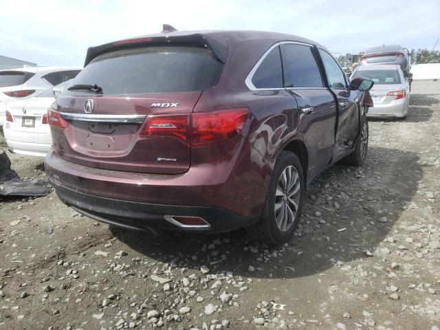 Photo 4 from auction – 2016 ACURA MDX TECHNO with VIN 5FRYD4H48GB023767