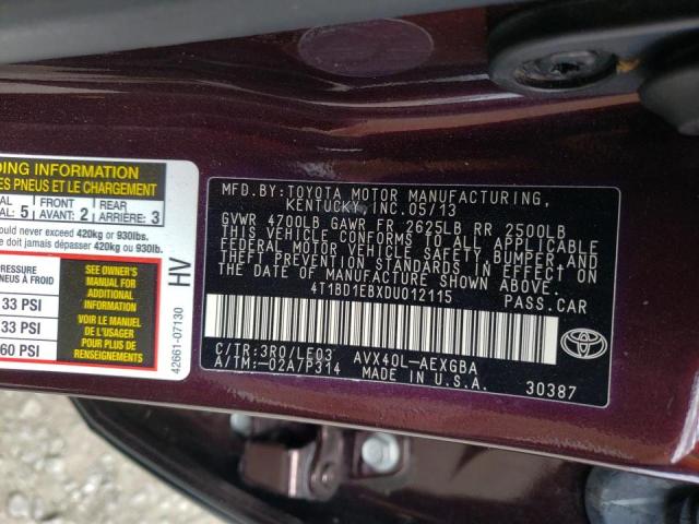 Photo 10 from auction – 2013 TOYOTA AVALON HYB with VIN 4T1BD1EBXDU012115