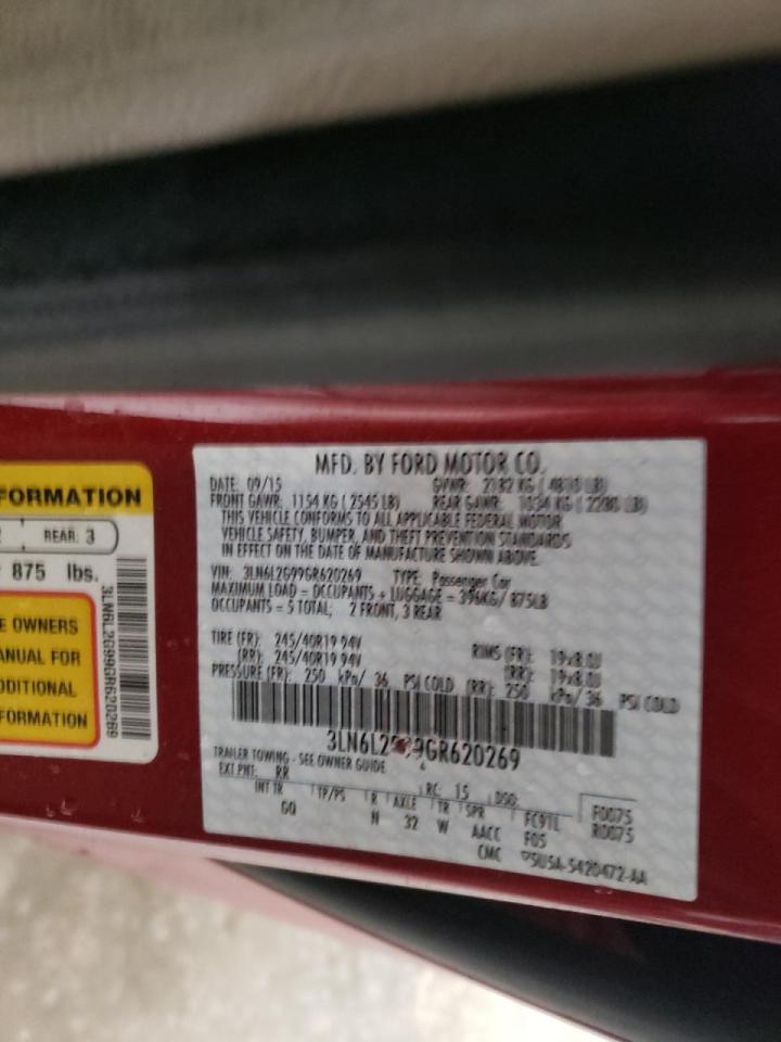 Photo 10 from auction – 2016 LINCOLN MKZ with VIN 3LN6L2G99GR620269