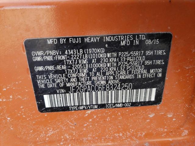 Photo 10 from auction – 2015 SUBARU XV CROSSTR with VIN JF2GPACC6F8324250