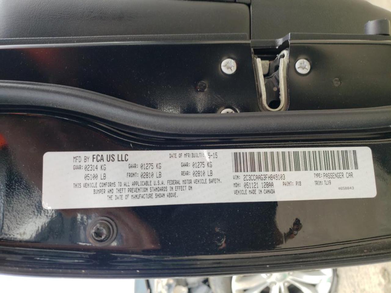 Photo 10 from auction – 2015 CHRYSLER 300 LIMITE with VIN 2C3CCAAG3FH849103