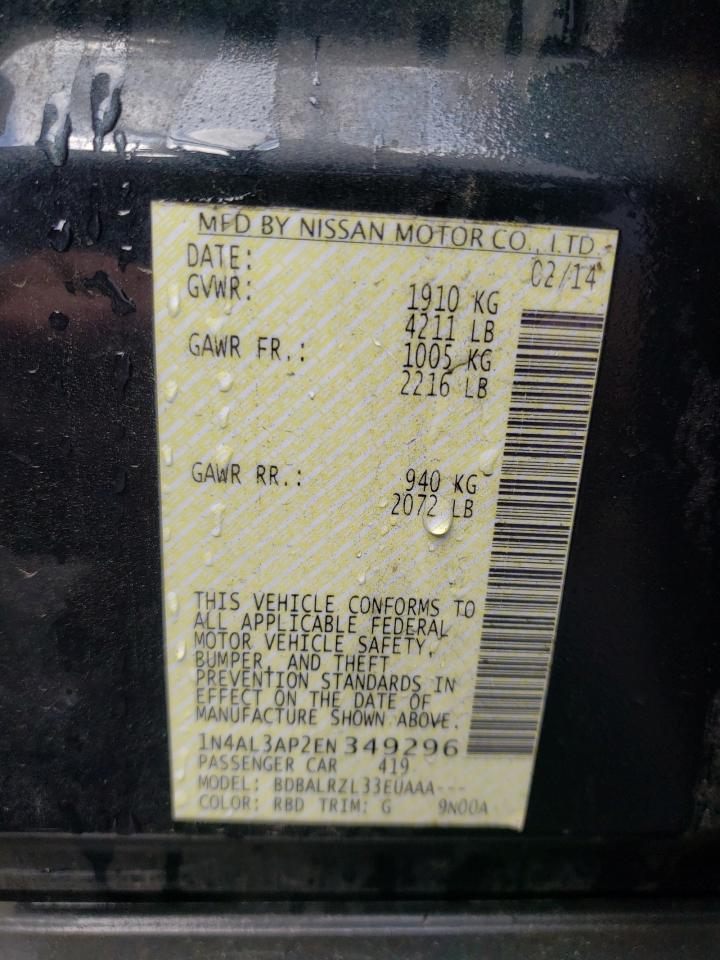 Photo 10 from auction – 2014 NISSAN ALTIMA 2.5 with VIN 1N4AL3AP2EN349296