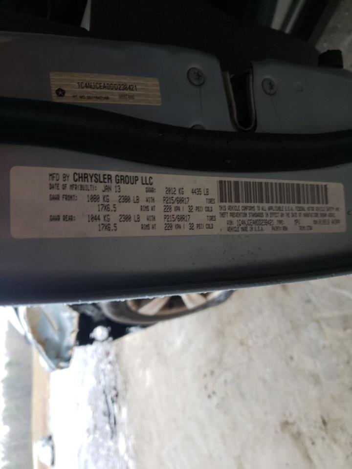 Photo 10 from auction – 2013 JEEP COMPASS LA with VIN 1C4NJCEA0DD238421