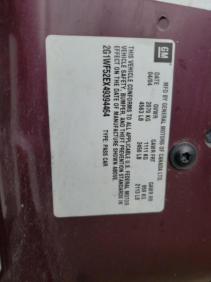 Photo 10 from auction – 2004 CHEVROLET IMPALA with VIN 2G1WF52EX49394464