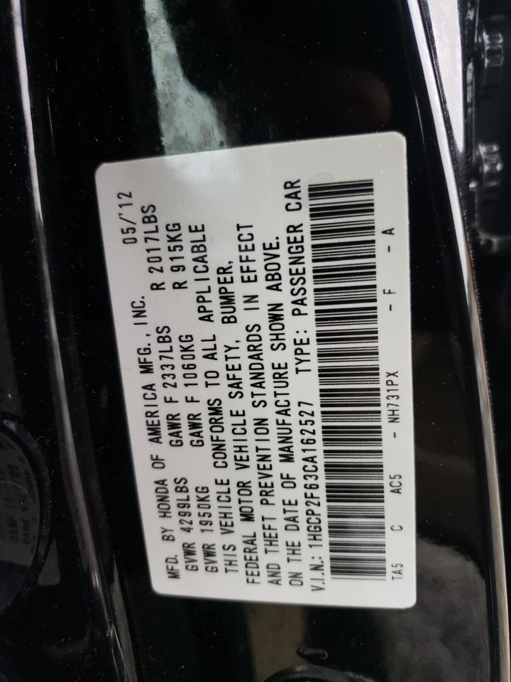Photo 10 from auction – 2012 HONDA ACCORD SE with VIN 1HGCP2F63CA162527