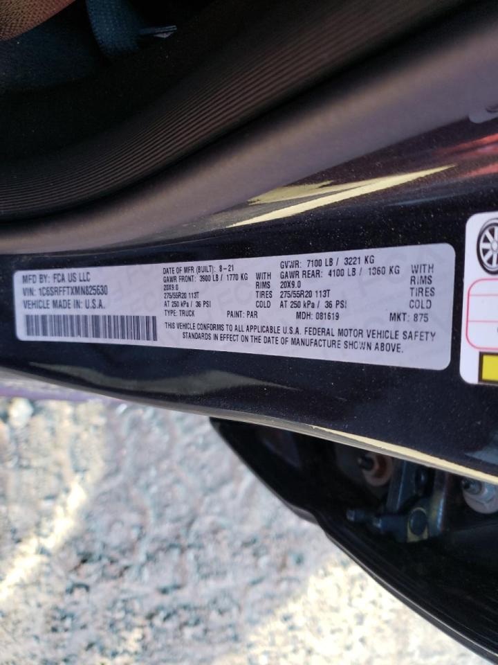 Photo 10 from auction – 2021 RAM 1500 BIG H with VIN 1C6SRFFTXMN825630