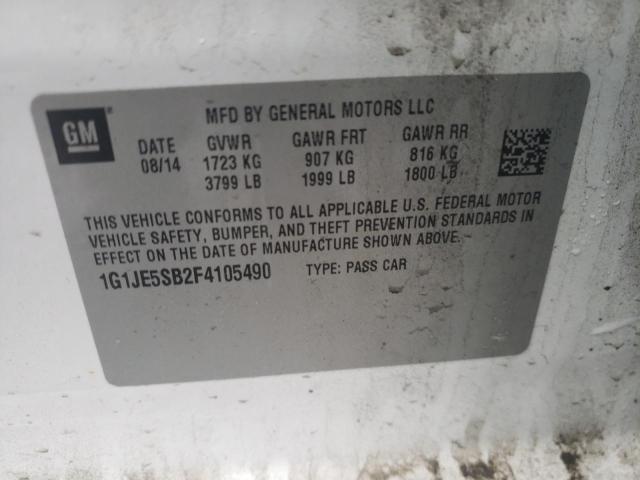 Photo 10 from auction – 2015 CHEVROLET SONIC LTZ with VIN 1G1JE5SB2F4105490