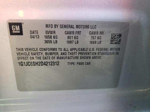 Photo 10 from auction – 2013 CHEVROLET SONIC LT with VIN 1G1JC6SH2D4212312