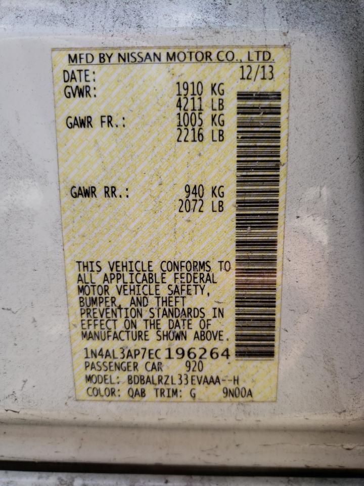 Photo 10 from auction – 2014 NISSAN ALTIMA 2.5 with VIN 1N4AL3AP7EC196264