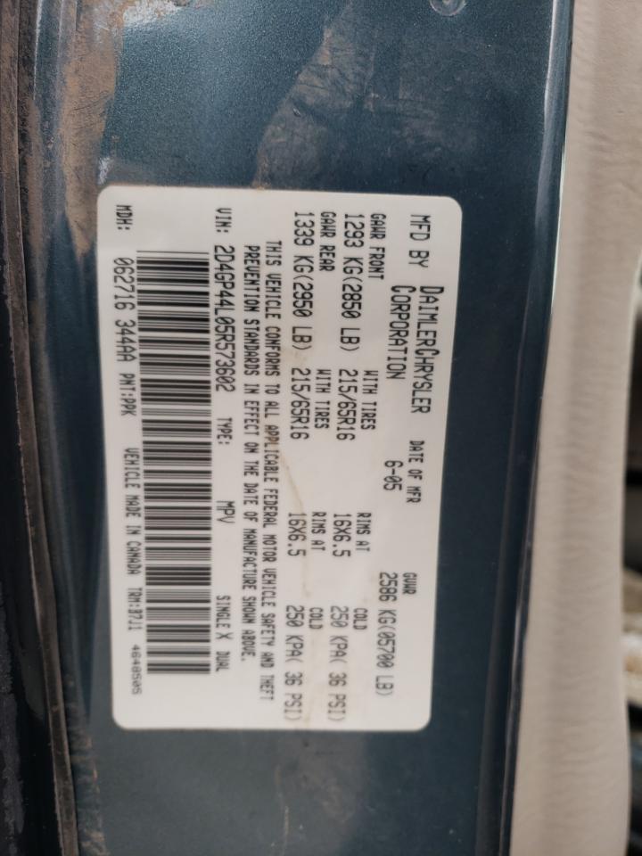 Photo 10 from auction – 2005 DODGE GRAND CARA with VIN 2D4GP44L05R573602