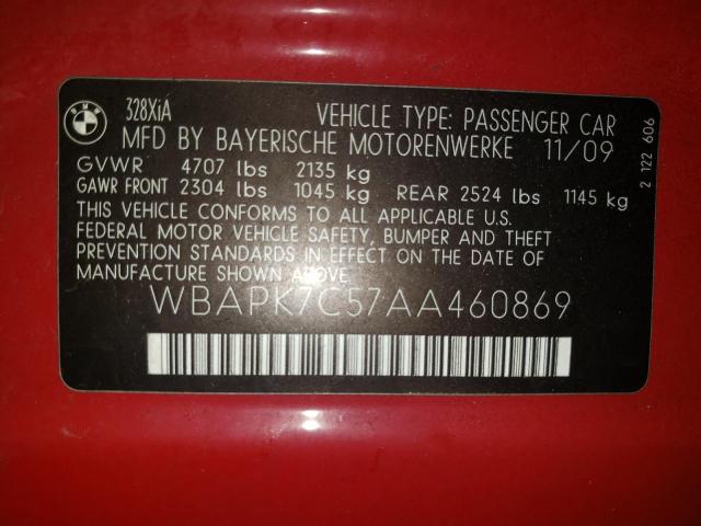 Photo 10 from auction – 2010 BMW 328 XI with VIN WBAPK7C57AA460869