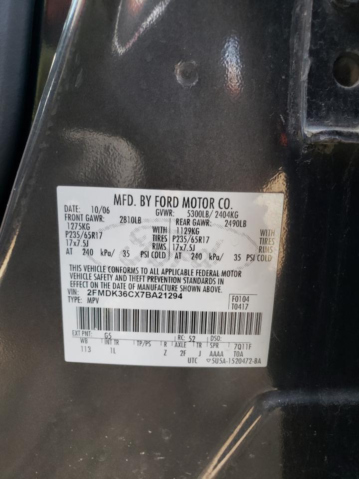 Photo 10 from auction – 2007 FORD EDGE SE with VIN 2FMDK36CX7BA21294