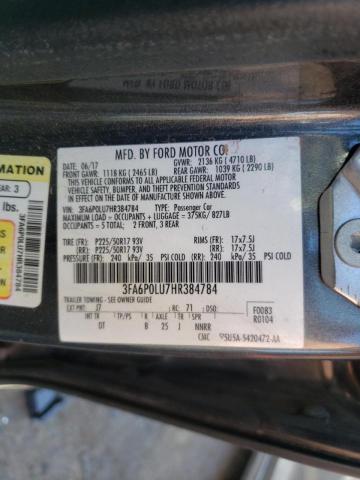 Photo 10 from auction – 2017 FORD FUSION SE with VIN 3FA6P0LU7HR384784
