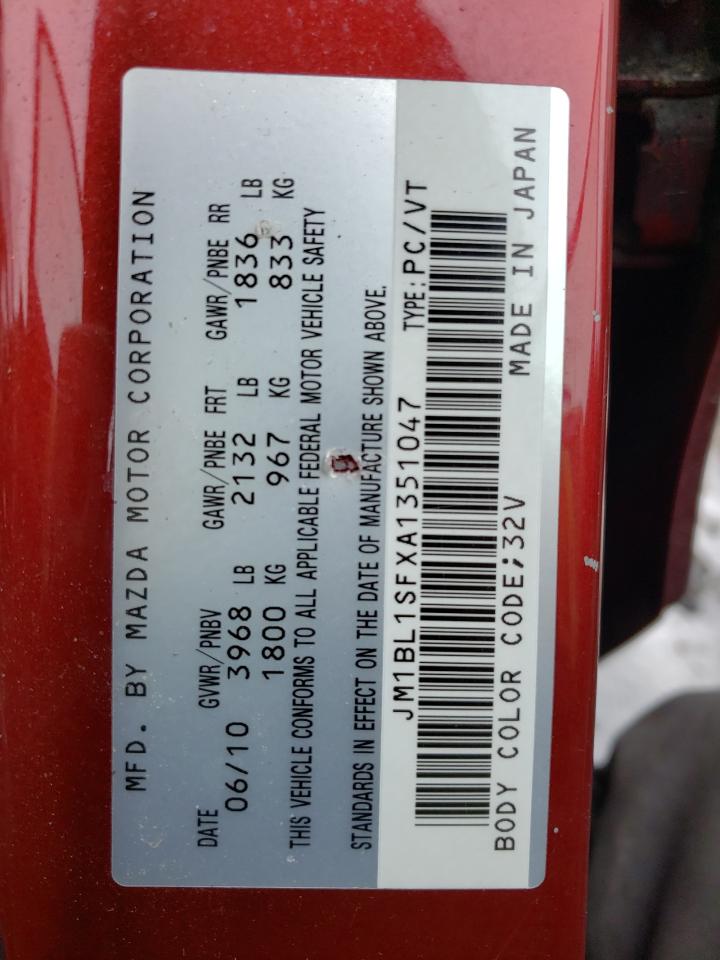 Photo 10 from auction – 2010 MAZDA 3 I with VIN JM1BL1SFXA1351047