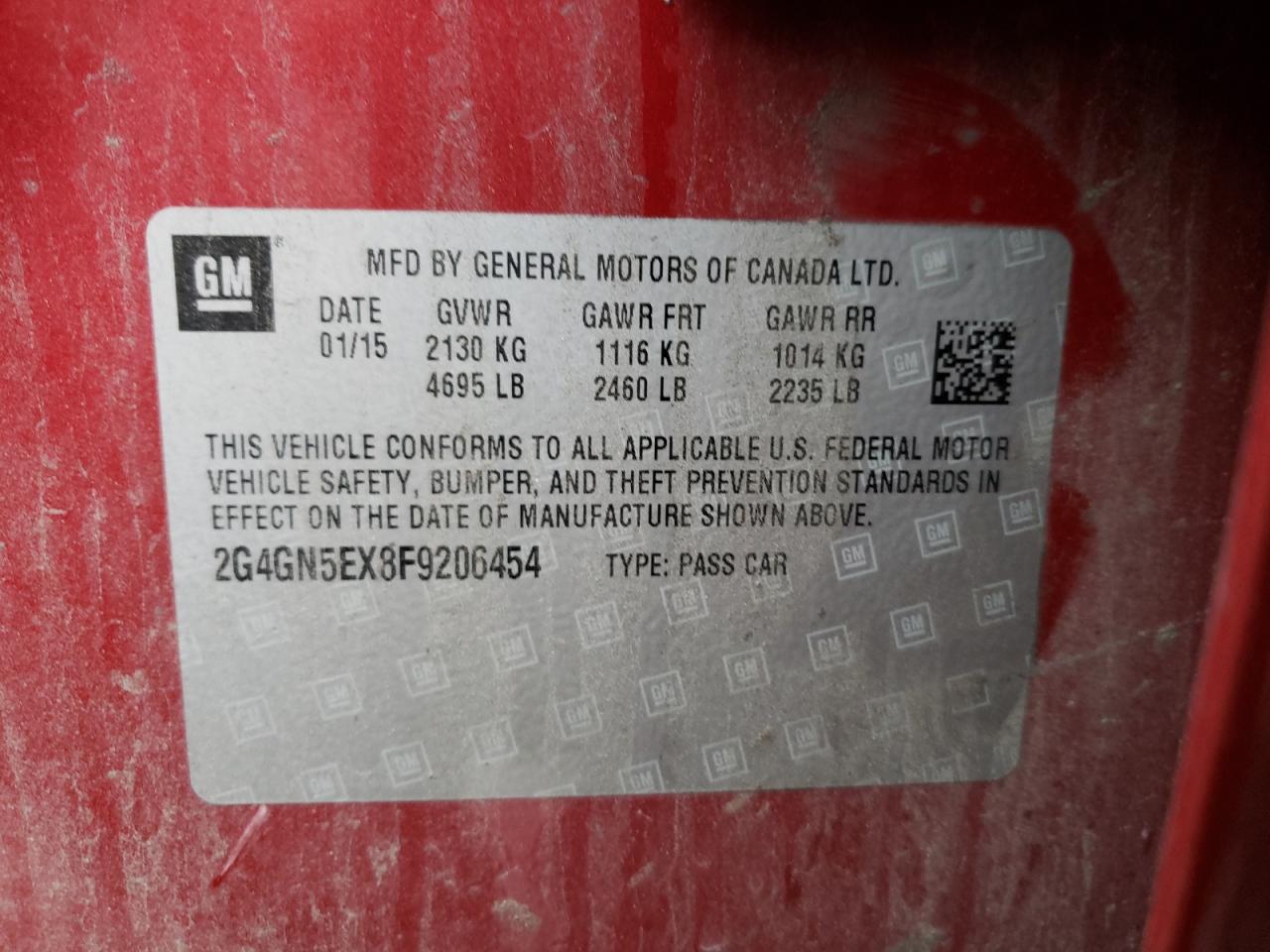 Foto 10 de la subasta – 2015 BUICK REGAL PREM con VIN 2G4GN5EX8F9206454