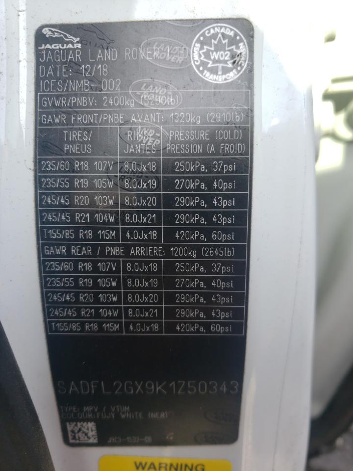 Photo 10 from auction – 2019 JAGUAR E-PACE R-D with VIN SADFL2GX9K1Z50343