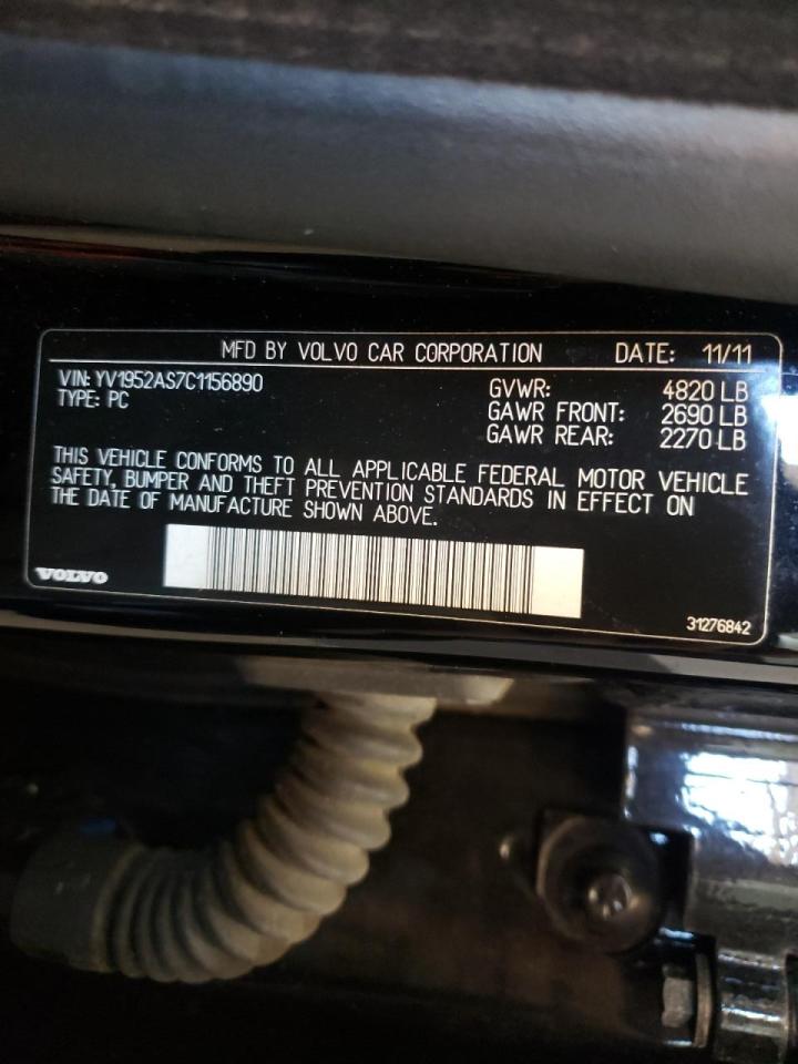 Photo 10 from auction – 2012 VOLVO S80 3.2 with VIN YV1952AS7C1156890