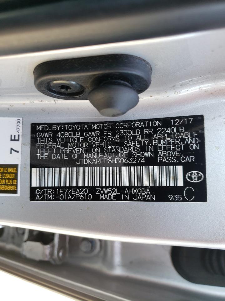 Photo 10 from auction – 2017 TOYOTA PRIUS PRIM with VIN JTDKARFP8H3063274