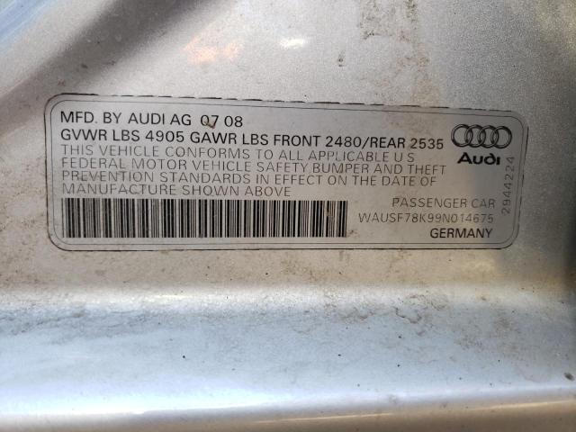Photo 10 from auction – 2009 AUDI A4 PREMIUM with VIN WAUSF78K99N014675