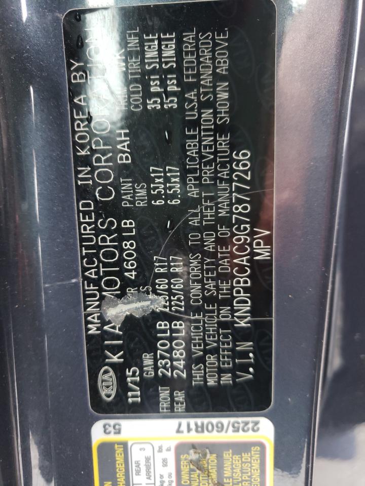 Photo 10 from auction – 2016 KIA SPORTAGE L with VIN KNDPBCAC9G7877266