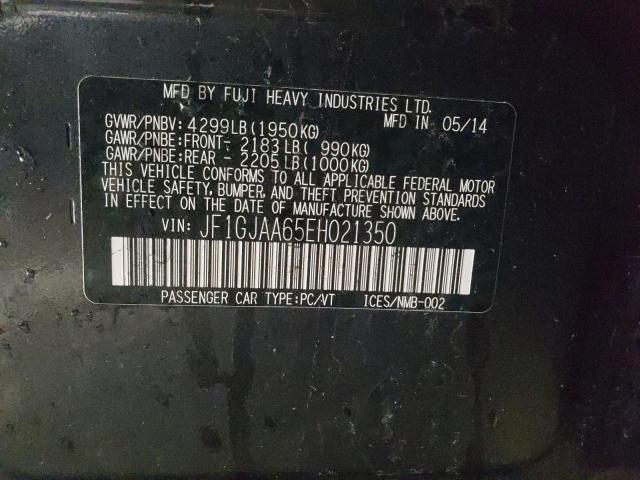 Photo 10 from auction – 2014 SUBARU IMPREZA with VIN JF1GJAA65EH021350