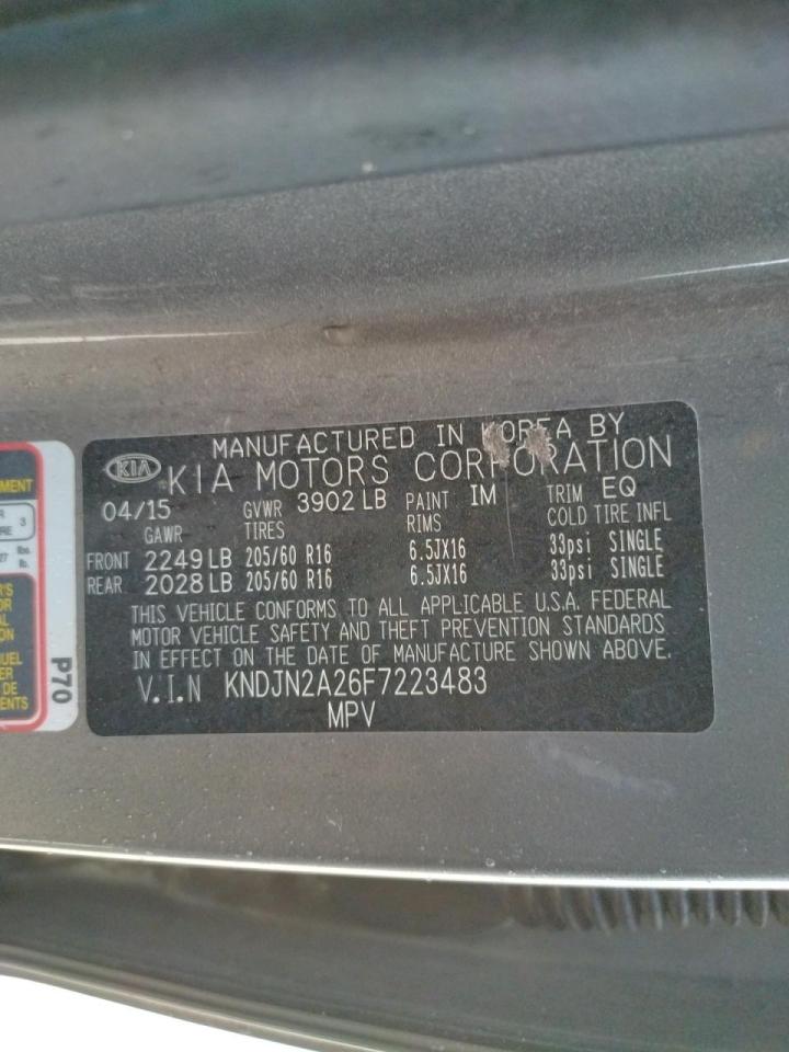 Photo 10 from auction – 2015 KIA SOUL with VIN KNDJN2A26F7223483