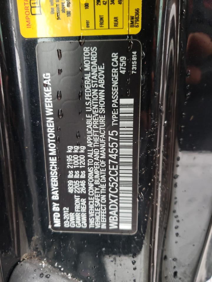 Photo 10 from auction – 2012 BMW 335 I with VIN WBADX7C52CE745575