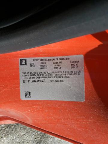 Photo 10 from auction – 2010 CHEVROLET CAMARO SS with VIN 2G1FT1EW4A9190499