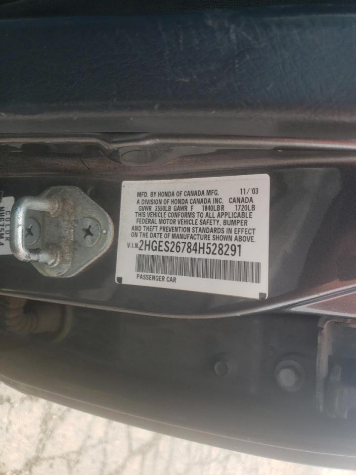 Photo 10 from auction – 2004 HONDA CIVIC EX with VIN 2HGES26784H528291