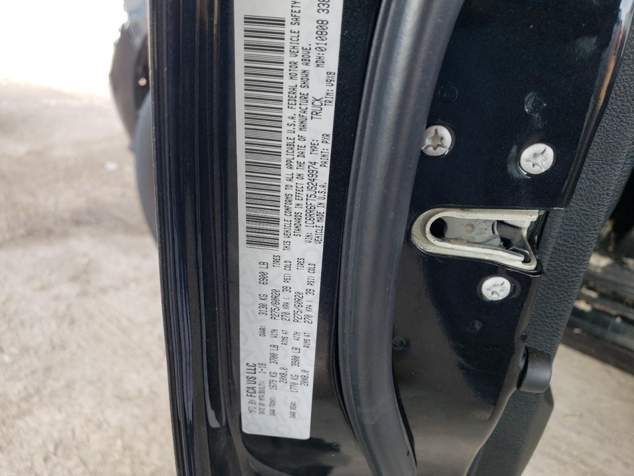 Photo 10 from auction – 2018 RAM 1500 ST with VIN 1C6RR6FT5JS249974
