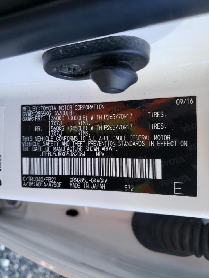 Photo 10 from auction – 2016 TOYOTA 4RUNNER SR with VIN JTEBU5JRXG5382084