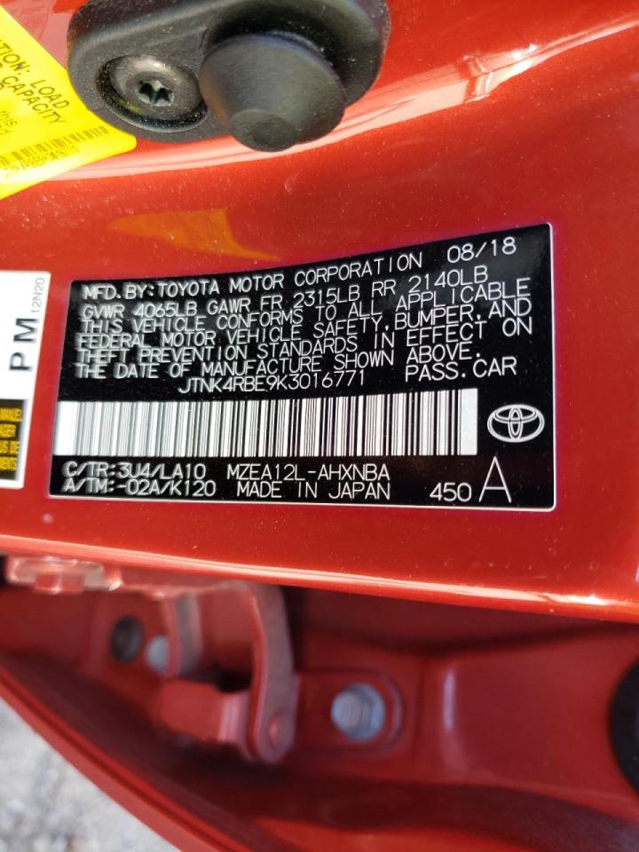 Photo 10 from auction – 2019 TOYOTA COROLLA SE with VIN JTNK4RBE9K3016771