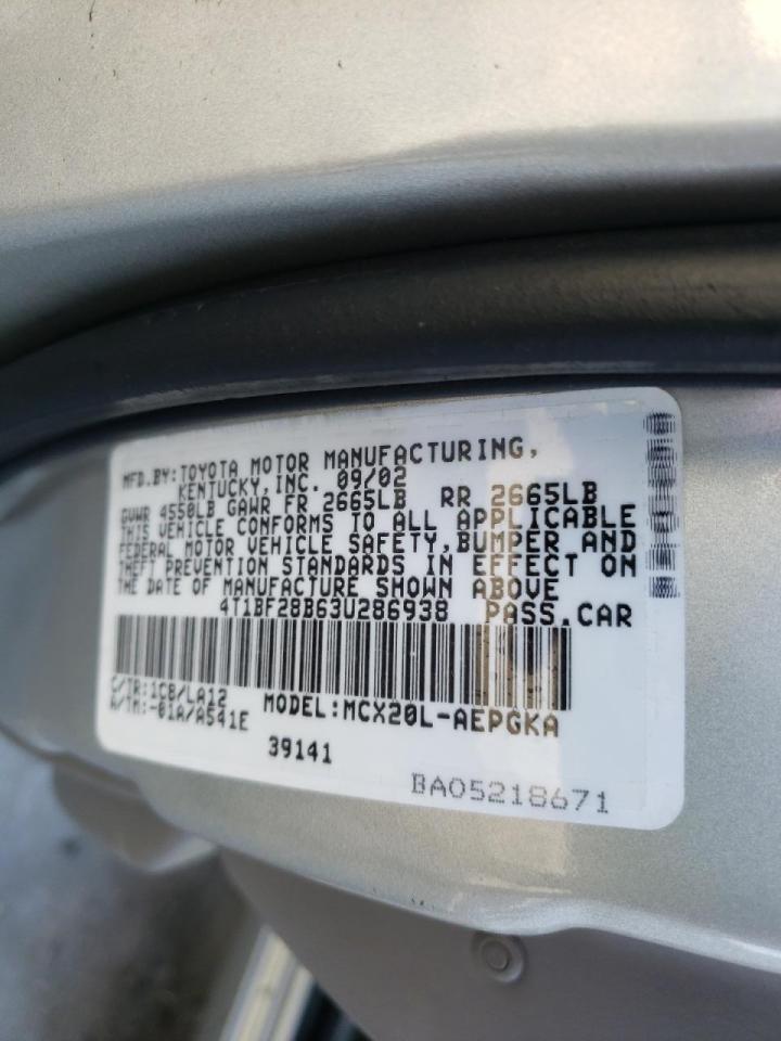 Photo 10 from auction – 2003 TOYOTA AVALON XL with VIN 4T1BF28B63U286938