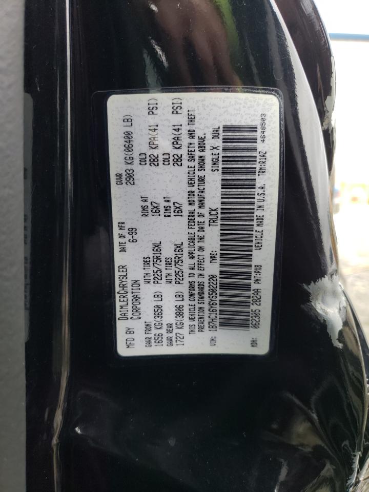 Photo 10 from auction – 2000 DODGE RAM 1500 with VIN 1B7HC16Y6YS502220