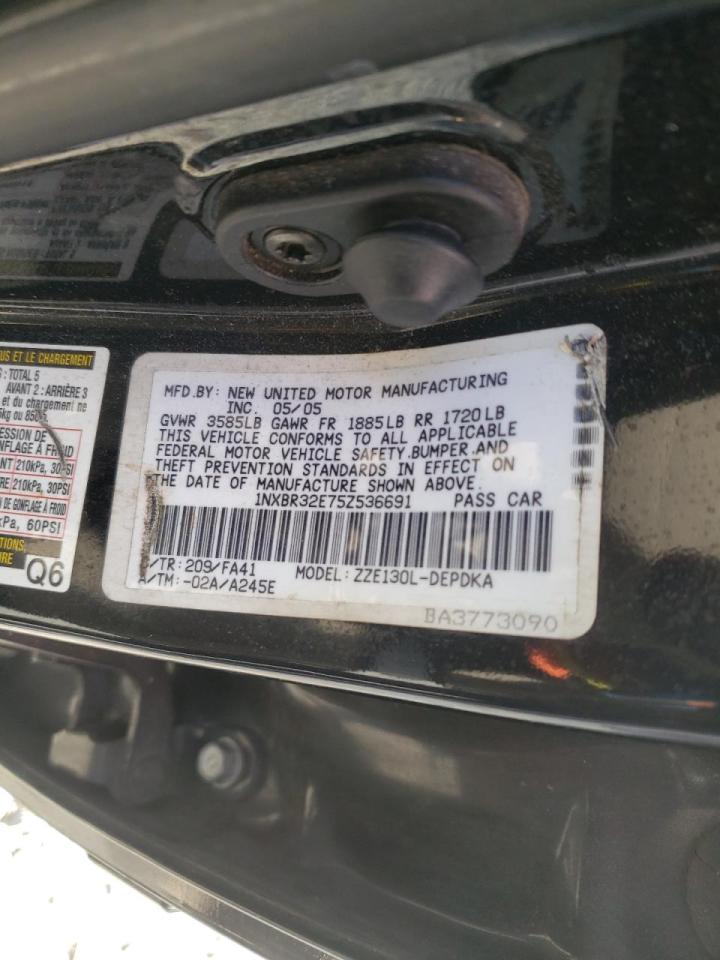 Photo 10 from auction – 2005 TOYOTA COROLLA CE with VIN 1NXBR32E75Z536691