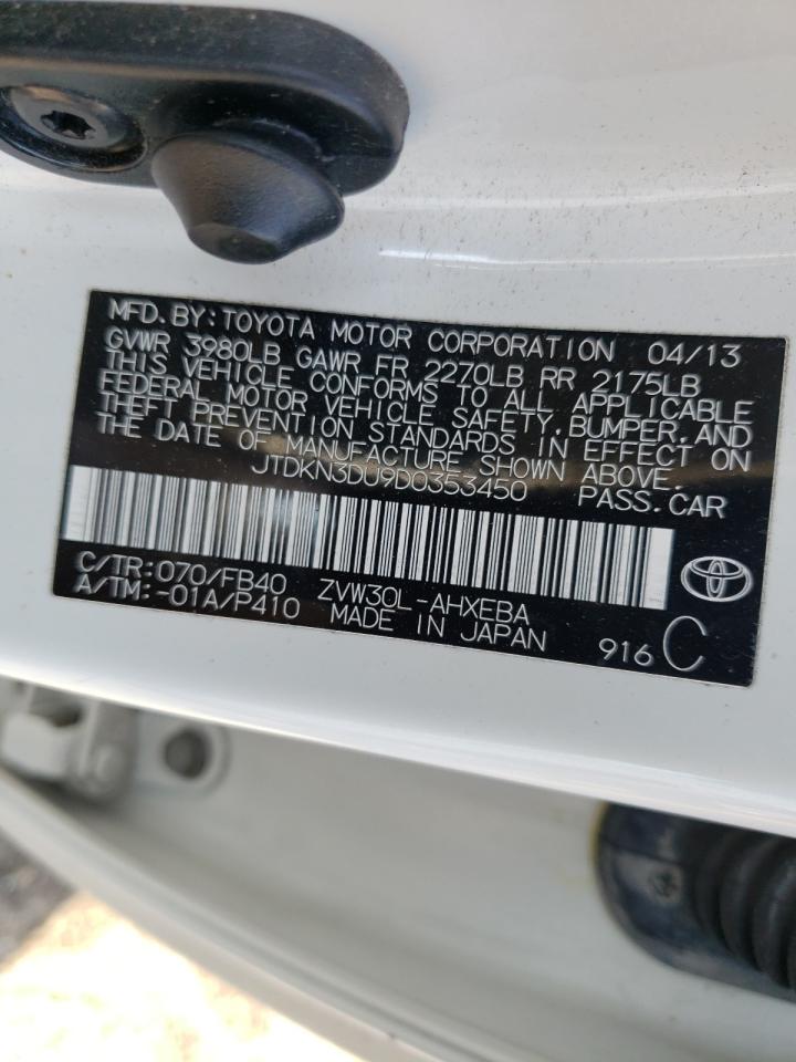 Photo 10 from auction – 2013 TOYOTA PRIUS with VIN JTDKN3DU9D0353450