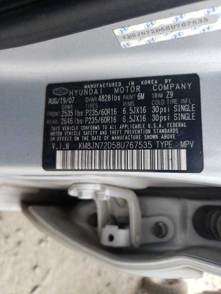 Photo 10 from auction – 2008 HYUNDAI TUCSON SE with VIN KM8JN72D58U767535