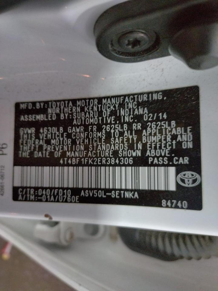 Photo 10 from auction – 2014 TOYOTA CAMRY L with VIN 4T4BF1FK2ER384306