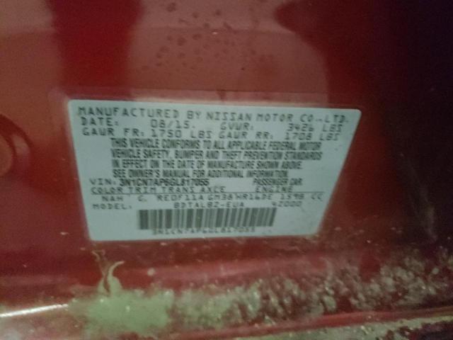 Photo 10 from auction – 2016 NISSAN VERSA S with VIN 3N1CN7AP6GL817055